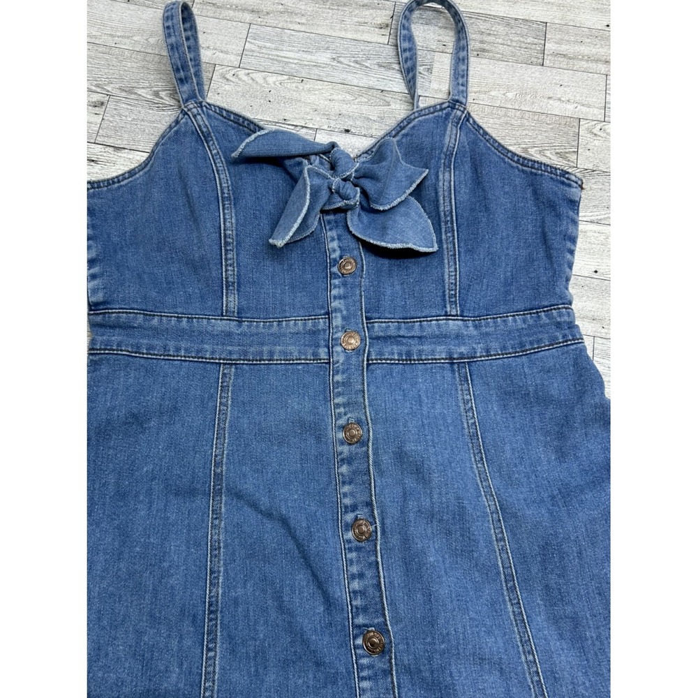 7 For All Mankind Womens Denim Jean Dresss XLarge XL Double Bow Tie Button $259